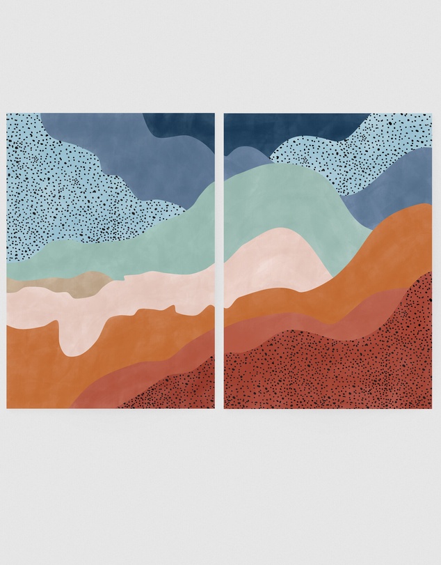 Inka Arthouse - Sunset Mountain Set by Elena Ristova