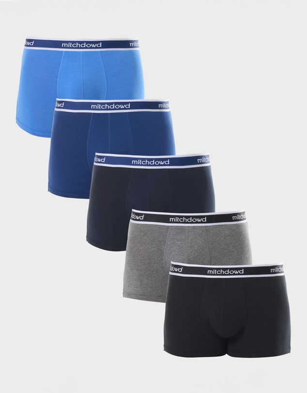 Mitch Dowd - Mens Plain Trunk 5 Pack - Multi