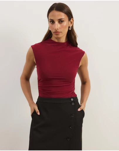 Atmos&Here - Leni Mesh Cap Sleeve Top