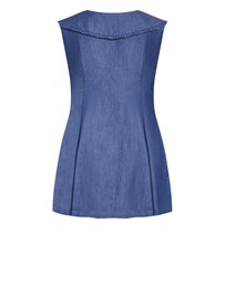 City Chic - Naomi Collar Mini Denim Dress