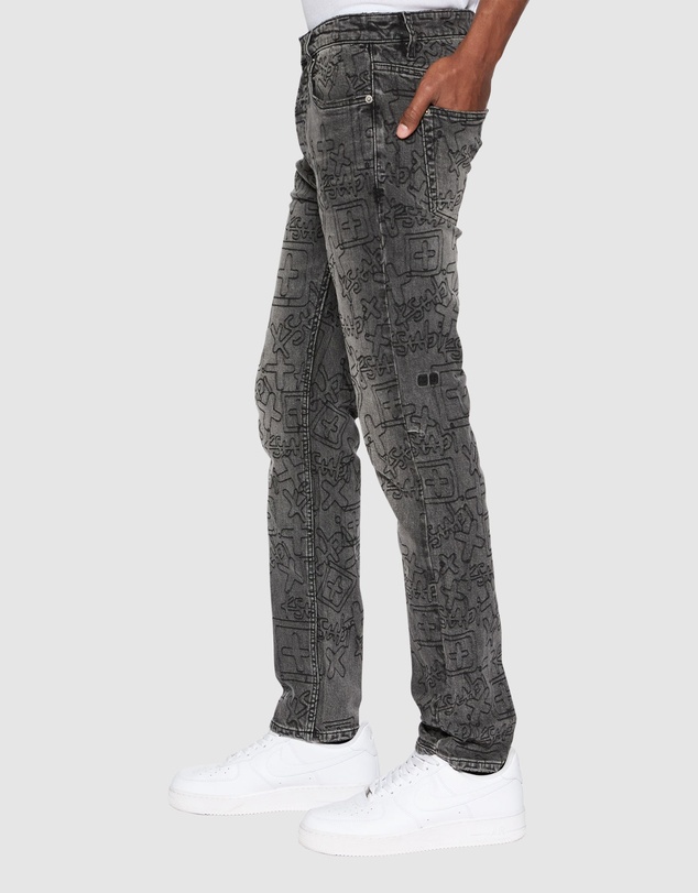 Ksubi - Chitch Stencil Stitch Worn Grey