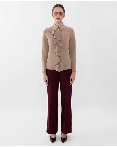 Farage - Ruffle Silk Shirt