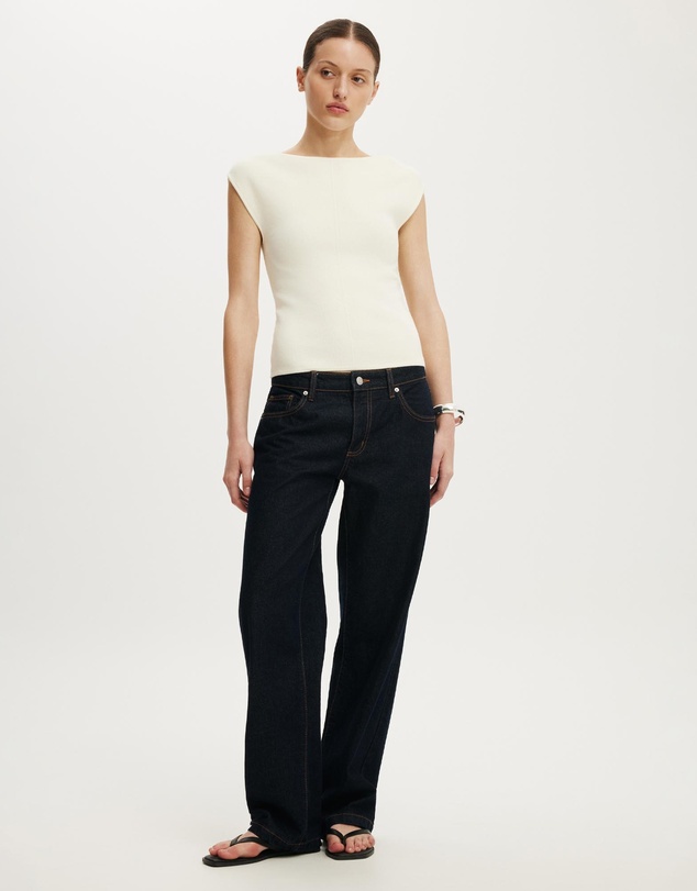 Cotton On - Double Knit Boat Neck Top