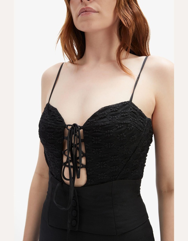 Bardot - Delaney Lace Up Front Bodysuit