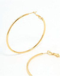 Lovisa - Gold Plated Surgical Steel Hoop Earrings 50 MM