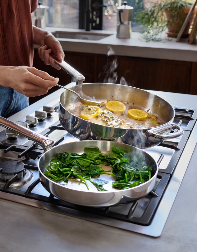 Joseph Joseph - Space Steel Stainless-steel Saute Pan with Folding Handle - 28cm