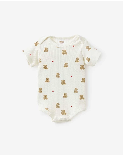 Cotton On Kids - Organic Pointelle Short Sleeve Bubbysuit
