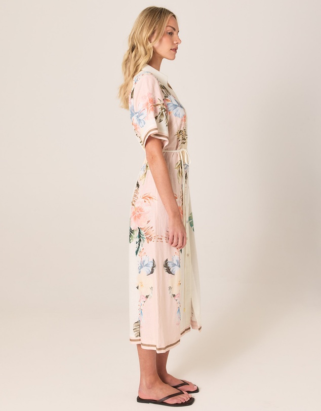 Fate + Becker - Solara Placement Print Shirt Dress