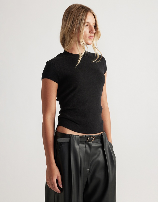 Decjuba - Lily Pleat Detail Knit Tee