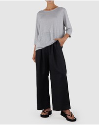 Amelius - Bronte Linen Three Quarter Jersey Top