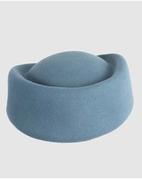 Max Alexander - Felt Blue Grey Pillbox Hat