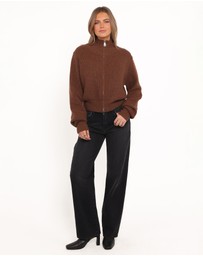 Petal & Pup - Kourtney Zip Cardigan - Brown