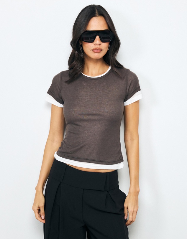 AERE - Ella Double Layered T-Shirt