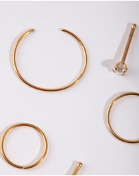 Lovisa - Gold Cubic Zirconia Nose Ring 6-Pack