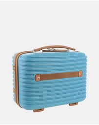 Pierre Cardin - Pierre Cardin Classique Medium Hard Shell with Mini Beauty Case Set + Leather Tag