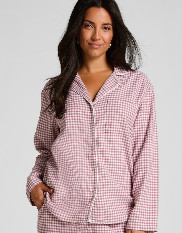 Hunkemoller - Long Sleeve Flannel Check Essential Pants