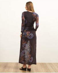 Atmos&Here - Rae Long Sleeve Midi Dress With Twist Detail At Waist