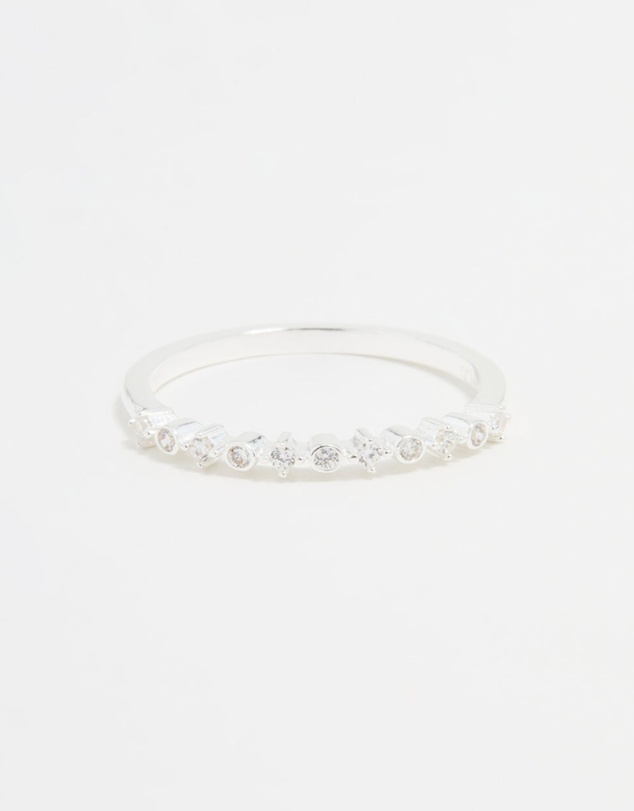 Lovisa - Sterling Silver Cubic Zirconia Circle Pave Ring