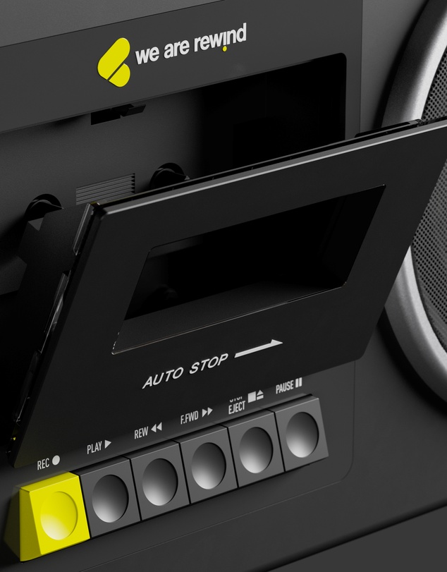 We Are Rewind - We Are Rewind Getto Blaster Cassette Player & Recorder - Curtis, Black