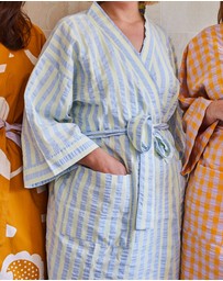 Mosey Me - Butter Blue Seersucker Short Robe