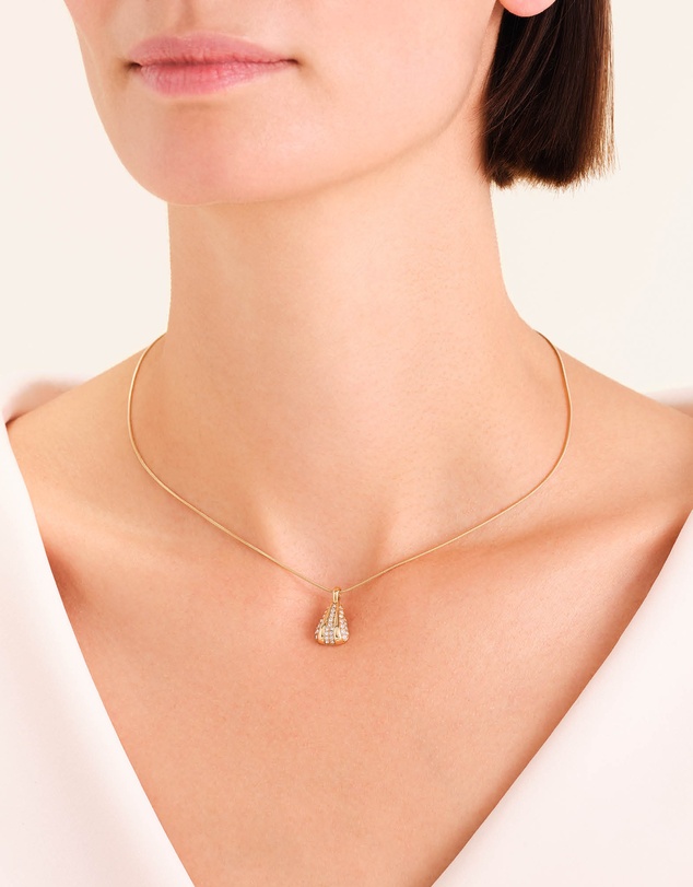 Rosefield - Pavé Striped Gold-Tone Necklace