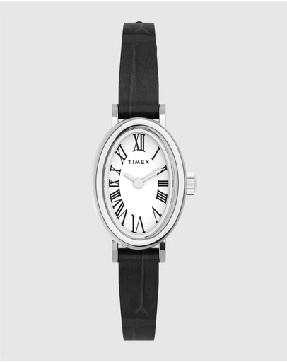 TIMEX - Women's Cavatina Silver-tone Case with Black Strap