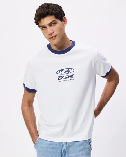 Worship - Synth Fitted Ringer Tee