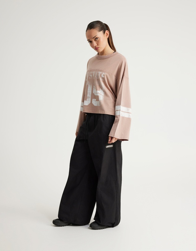 Upstate - Retro Sport LS Tee - Moccha /Snow Wash