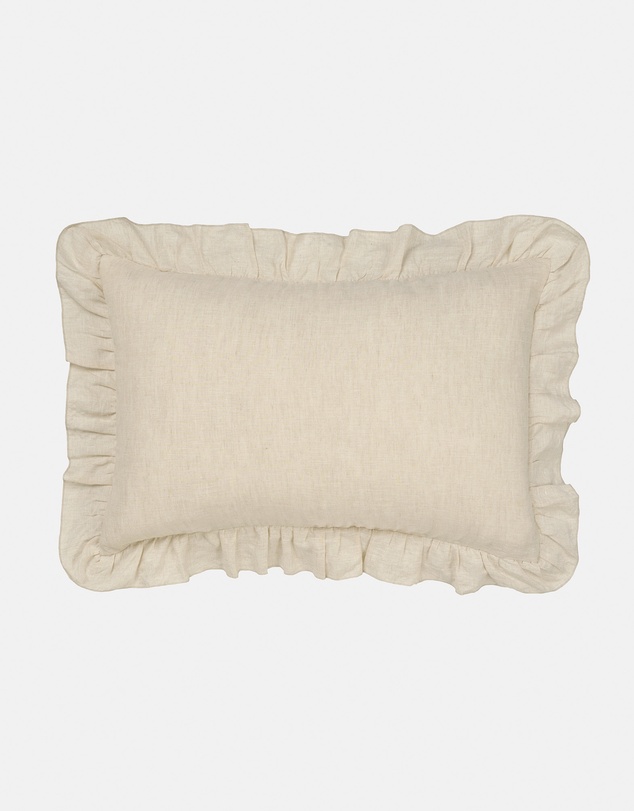 Linen House - Nimes Pure Linen Ruffle Filled Cushion