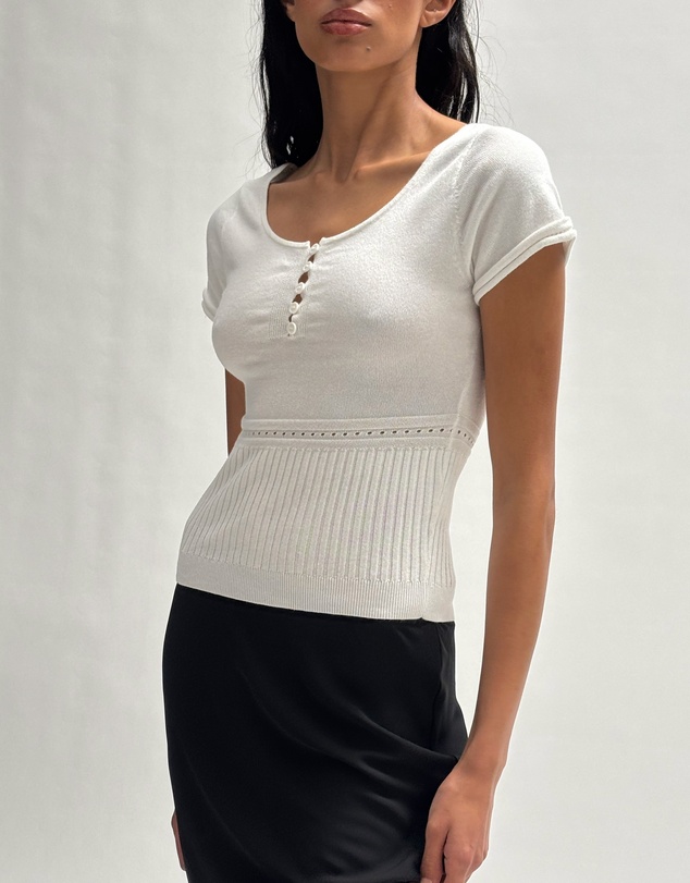 Minima Esenciales - Alouette Pointelle Knit Top