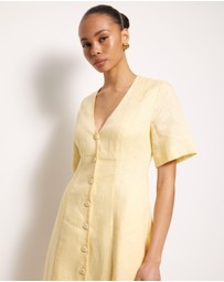 AERE - Rani Linen Midi Dress