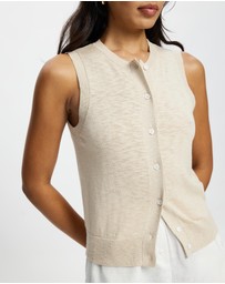 White By FTL - Kyra Button Tank
