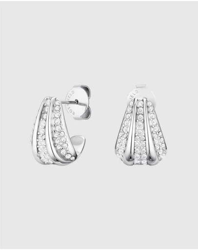 Rosefield - Pavé Striped Silver-Tone Stud Earrings