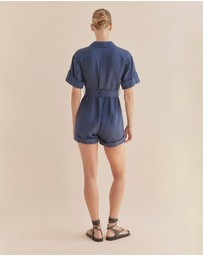 Amelius - Surreal Linen Playsuit