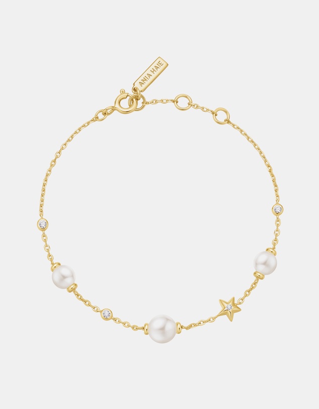 Ania Haie - Ania Haie Gold Pearl and Star Station Bracelet