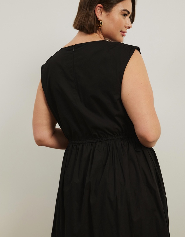 Atmos&Here Curvy - Cora Drawstring Poplin Midi Dress