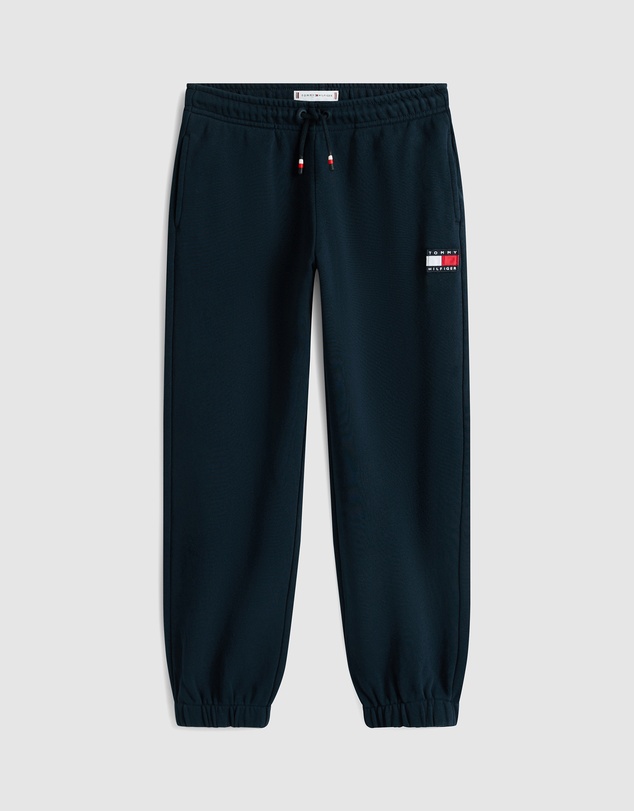 Tommy Hilfiger - Heritage Flag Logo Cuffed Drawstring Joggers - Kids