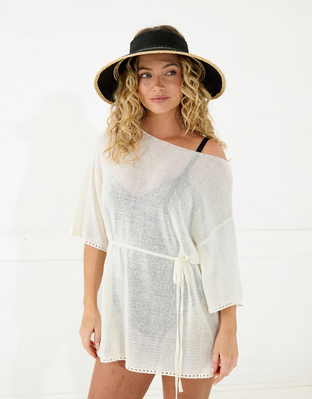 Morgan & Taylor - Eva Braided Raffia Visor in Black
