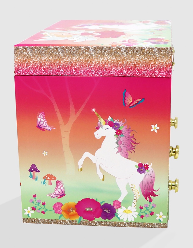 Pink Poppy - Unicorn & The Pixie Fairy Musical Jewellery Storage Box