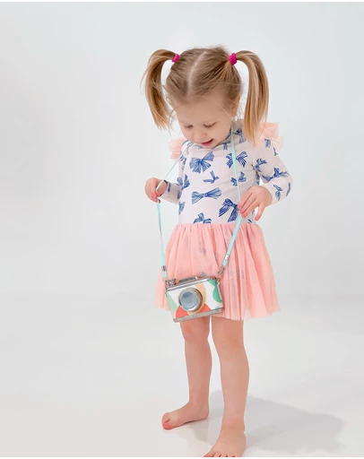 WITH LOVE FOR KIDS - Tulle Flutter Long Sleeve Tutu Onesie - Babies
