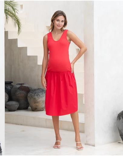 Soon Maternity - Contrast Midi Dress