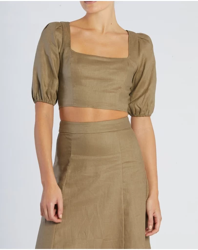 Amelius - Violetta Linen Crop Top
