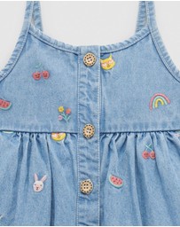 Purebaby - Chambray Broderie Dress -Kids-Babies
