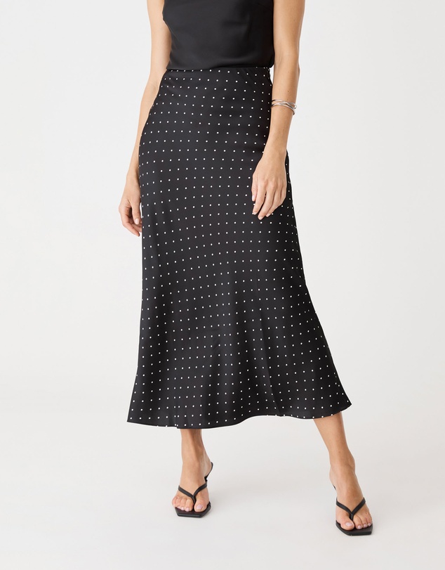 Forcast - Courtney Bias Satin Skirt