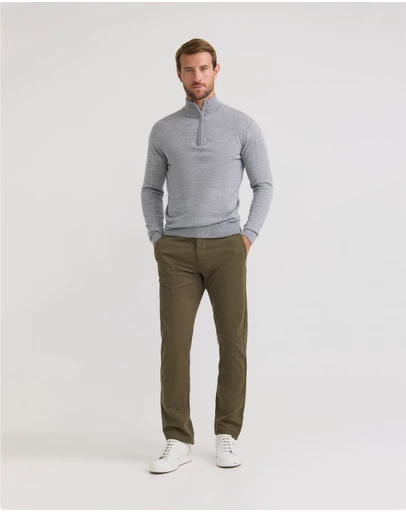 Oxford - Merino Zip Neck Pure Wool Pullover