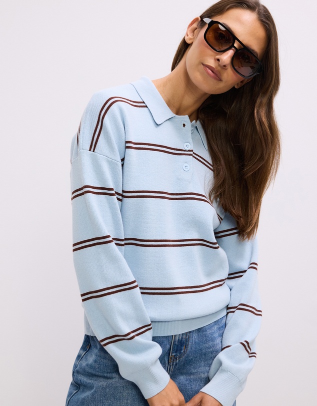The Fated - Marlo Stripe Knit Polo