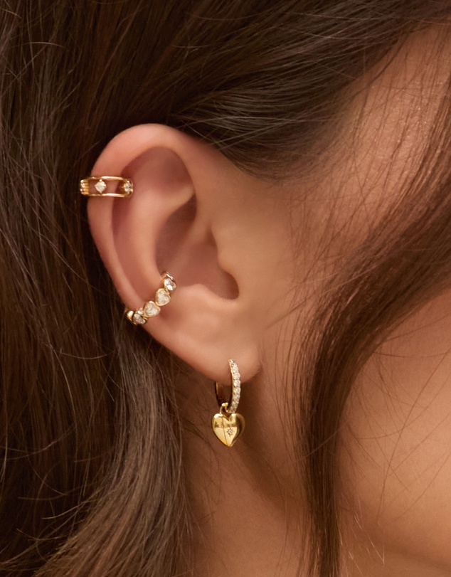 Wanderlust + Co - Heart Charm Huggie Earrings