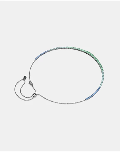 Swarovski - Matrix Necklace, Gradient Of Round Cuts, Multicolored, Ruthenium Plated