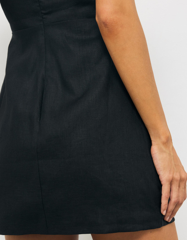 AERE - Jaya Wrap Linen Mini Dress