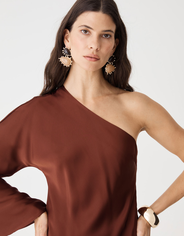 Forcast - Cleo One Shoulder Satin Dress